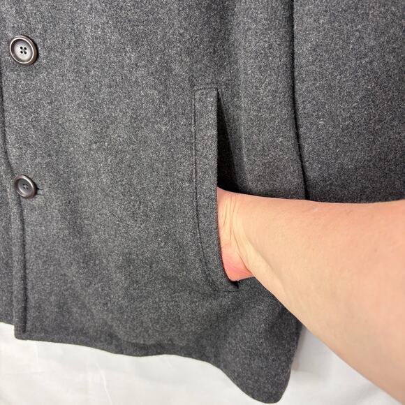 J Crew Mens Size M University Car Coat Wool Blend Gray Thinsulate Preppy Classic - Picture 6 of 11